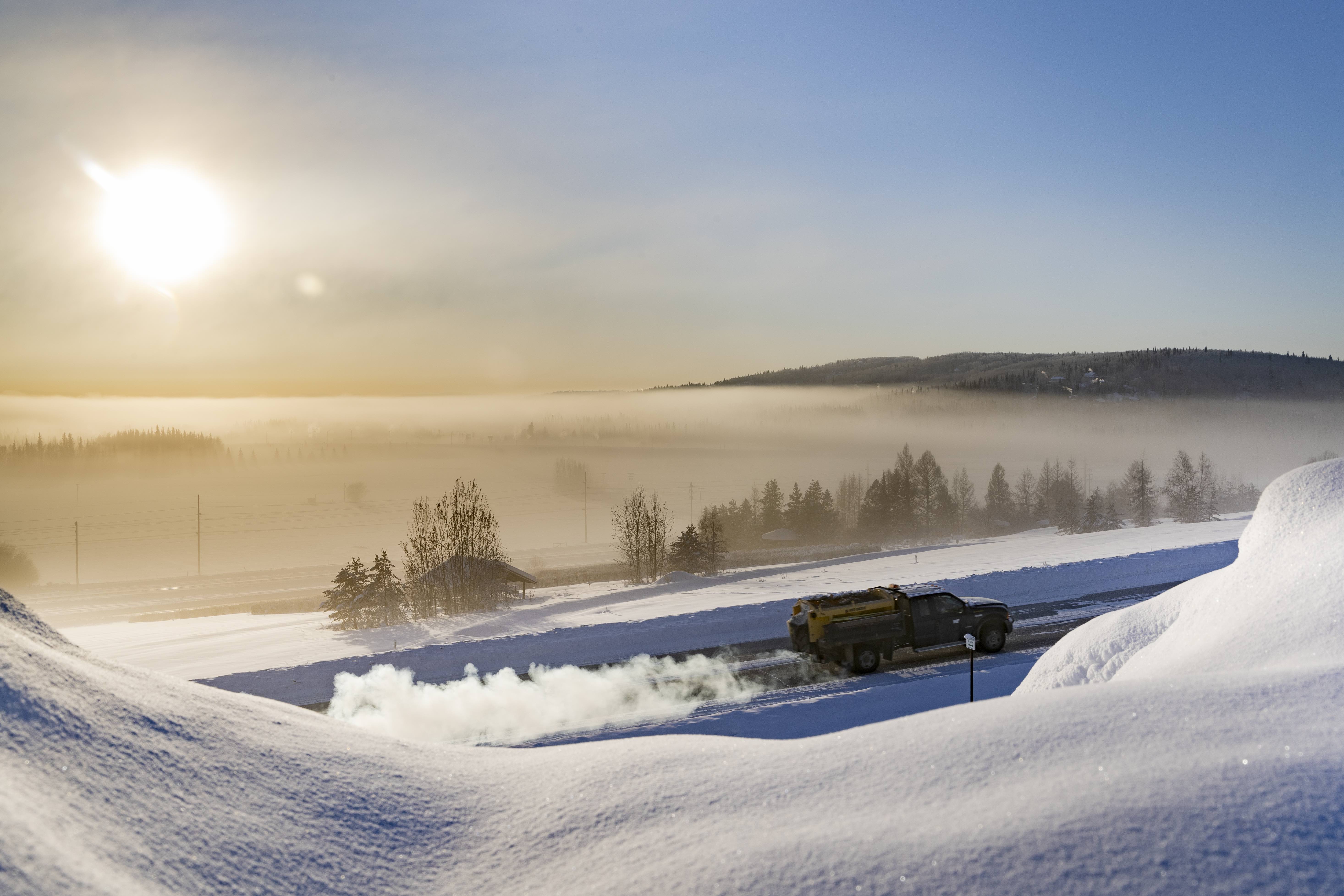 Ice fog over Fairbanks