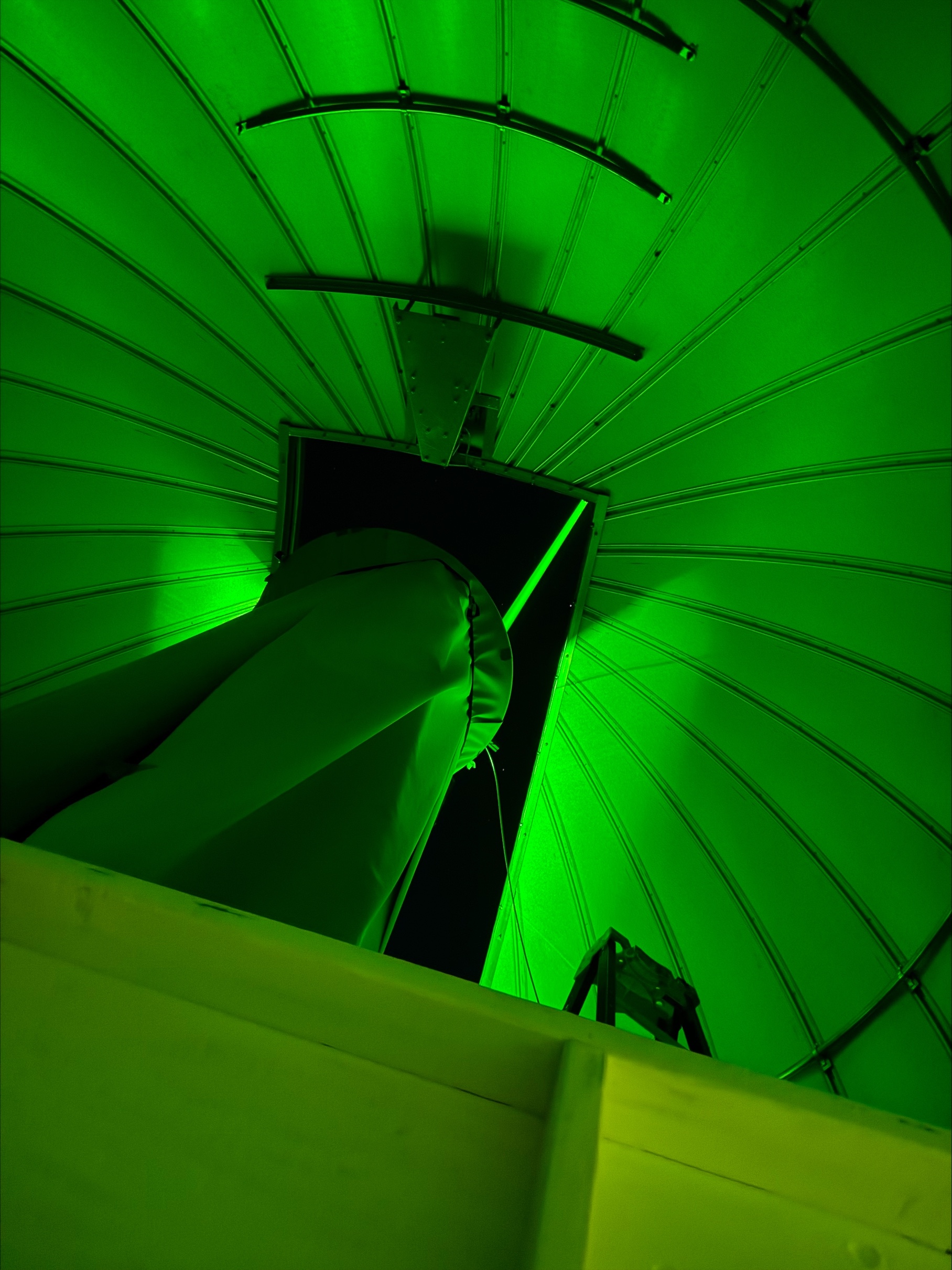 A green light beam from the new lidar