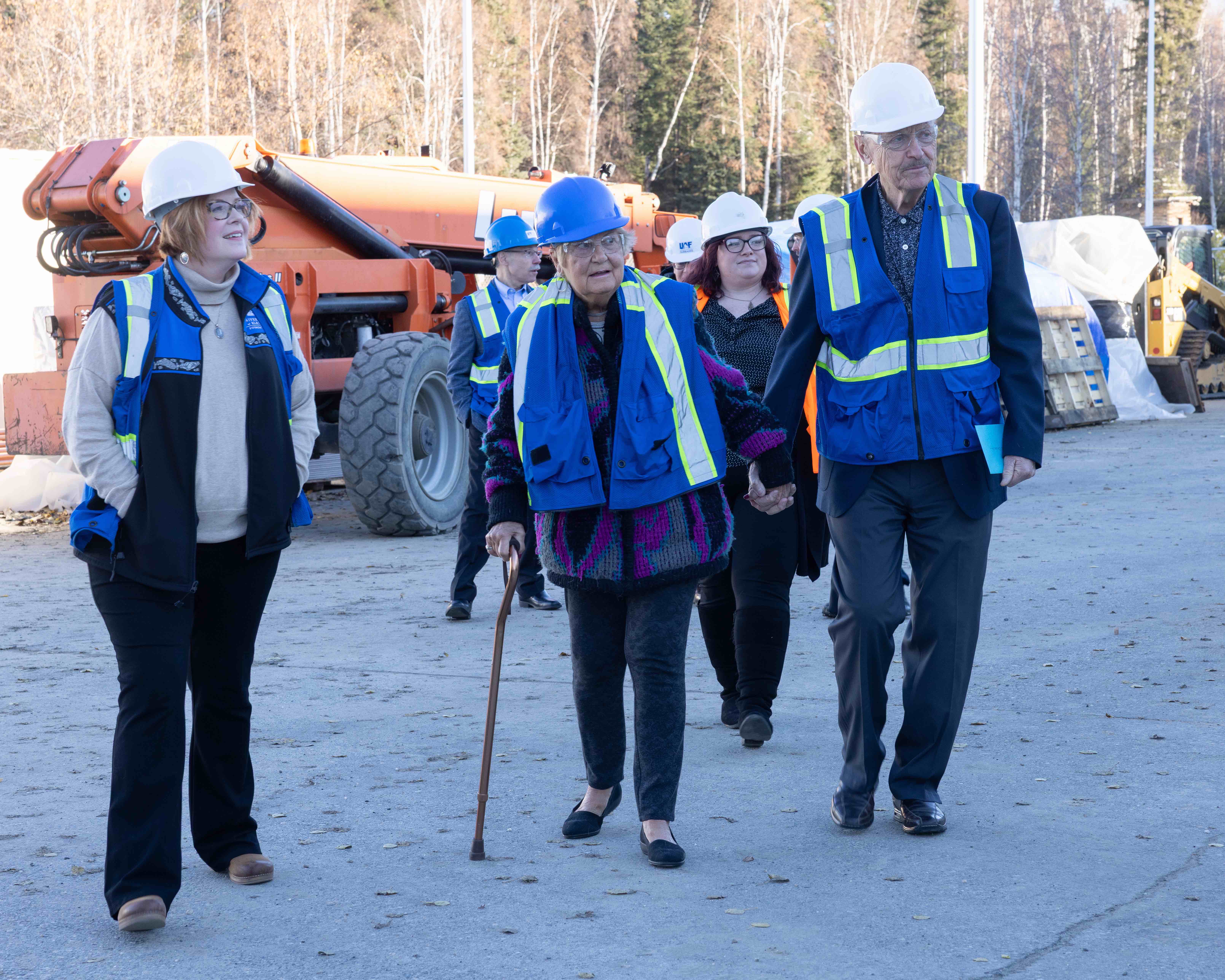 Walt and Marita Babula at the planetarium construction site