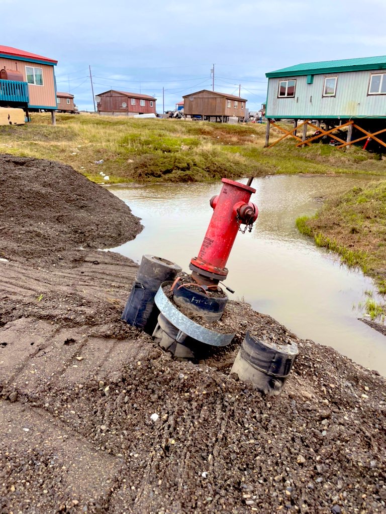 Dislocated fire hydrant at Point Lay
