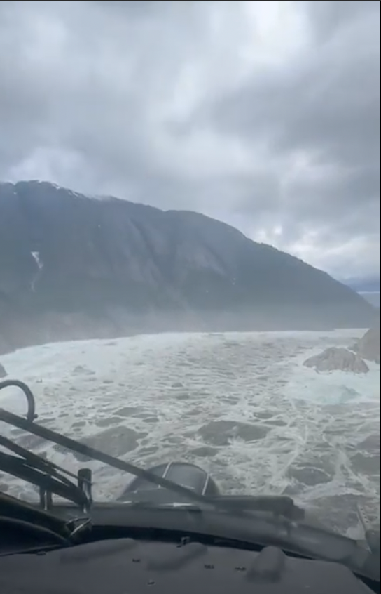 Landslide debris in Tracy Arm