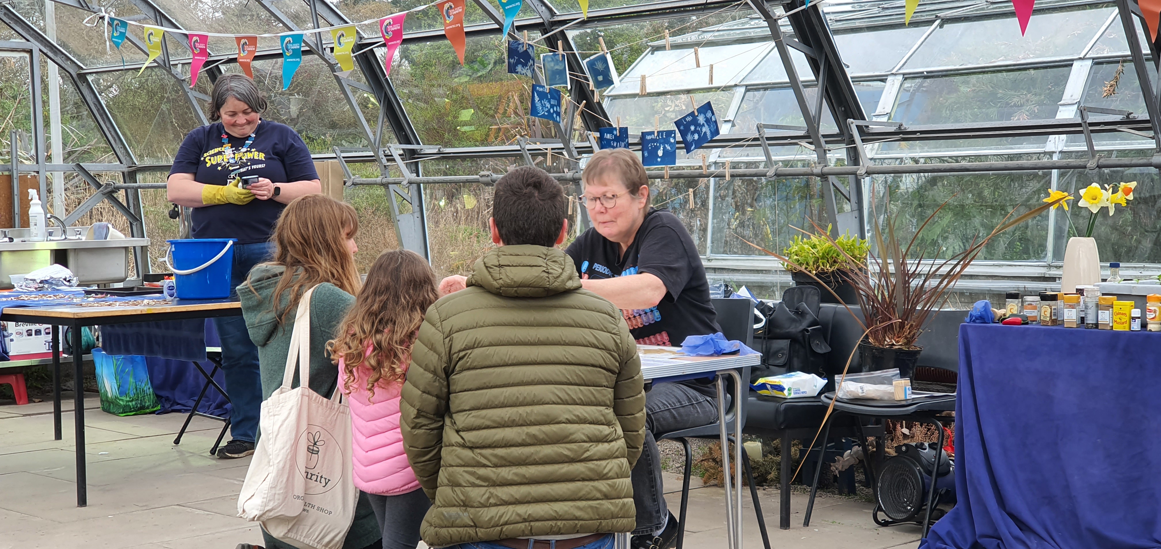 Students at Scotland botanical garden