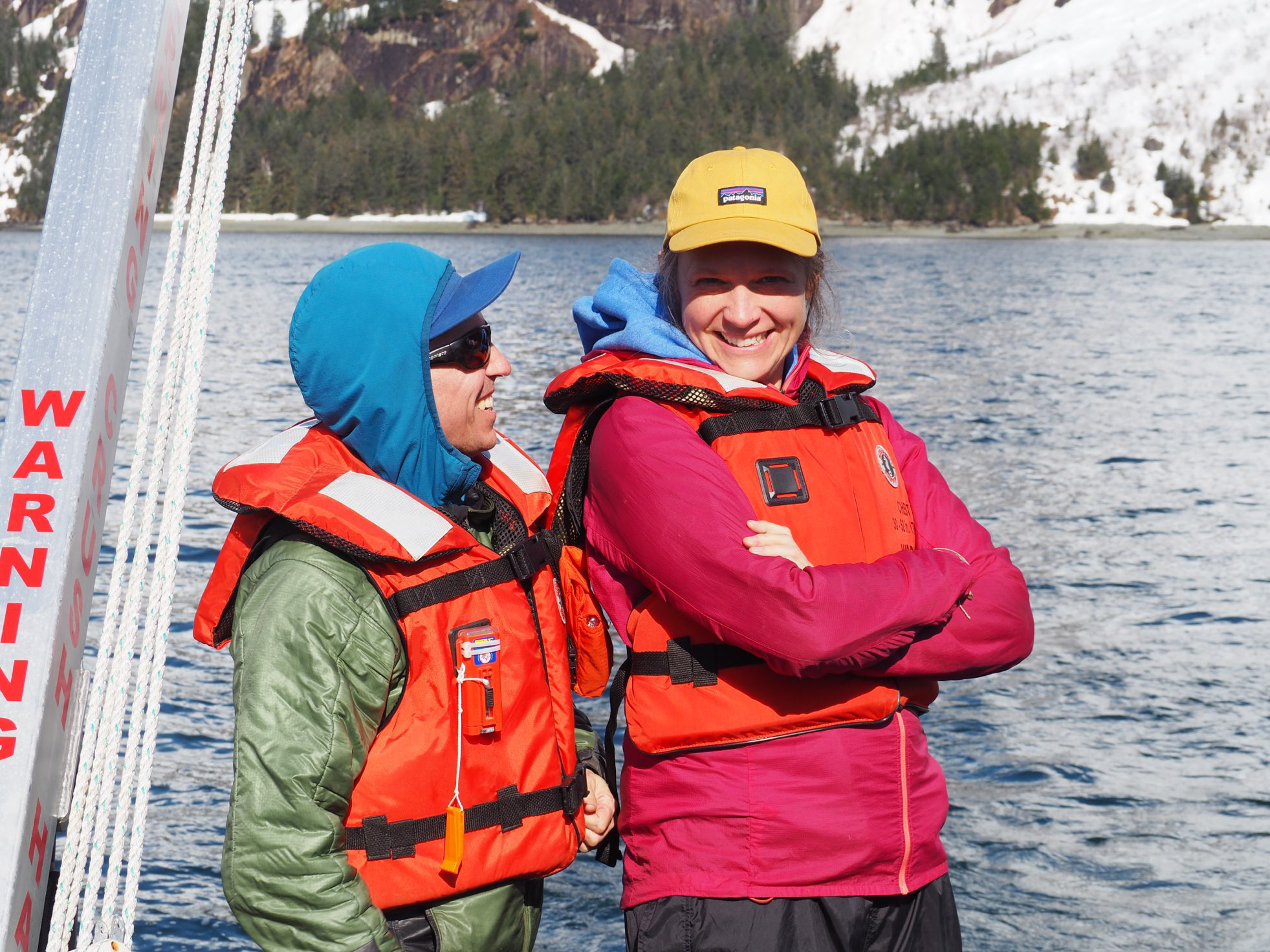 Married oceanographers Andrew McDonnell and Claudine Hauri talk while doing fieldwork in the Gulf of Alaska. 