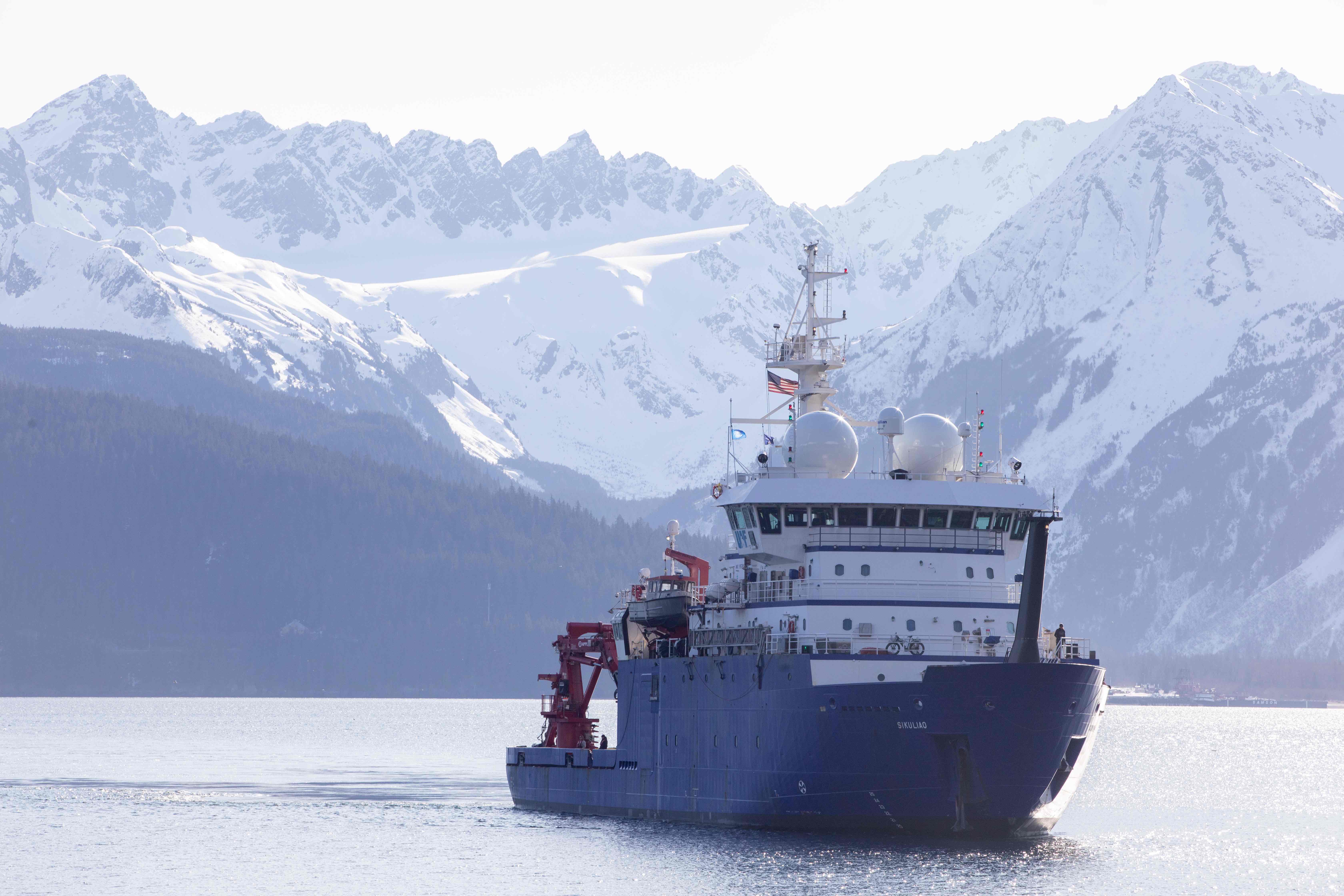 This file photo shows the research vessel Sikuliaq in Alaska's Resurrection Bay. 