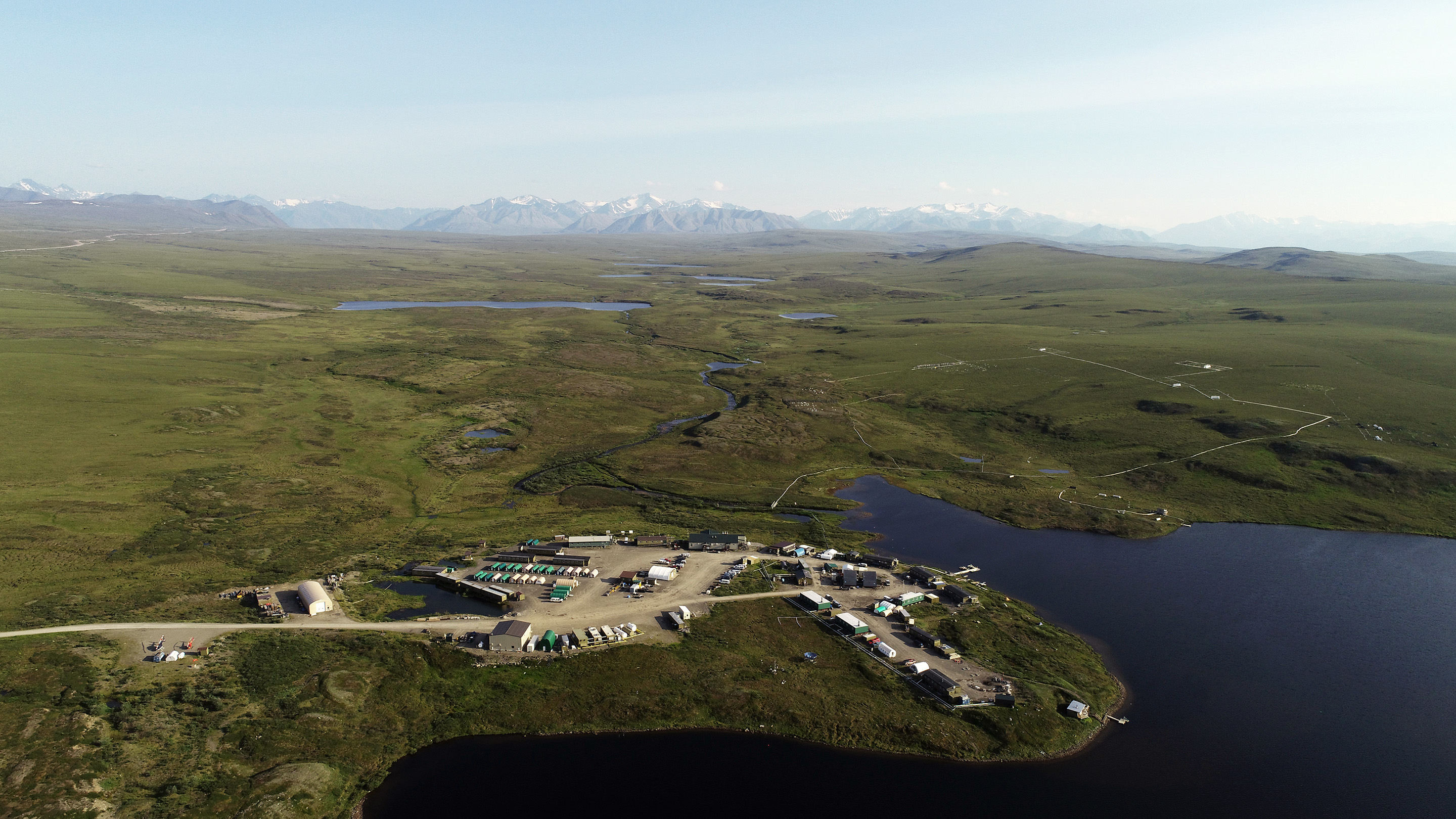 An aerial photo shows Toolik Field Station in 2019.