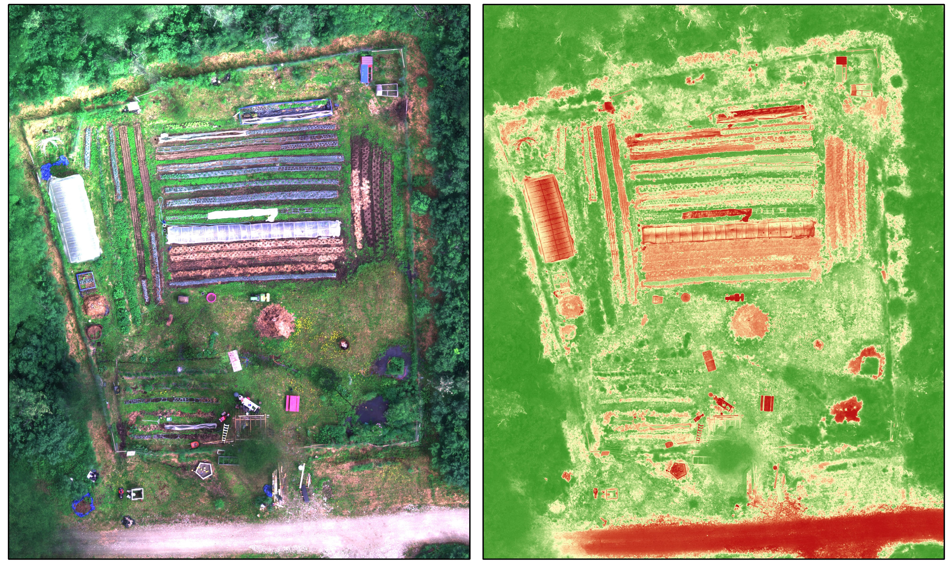 Aerial images of a farm