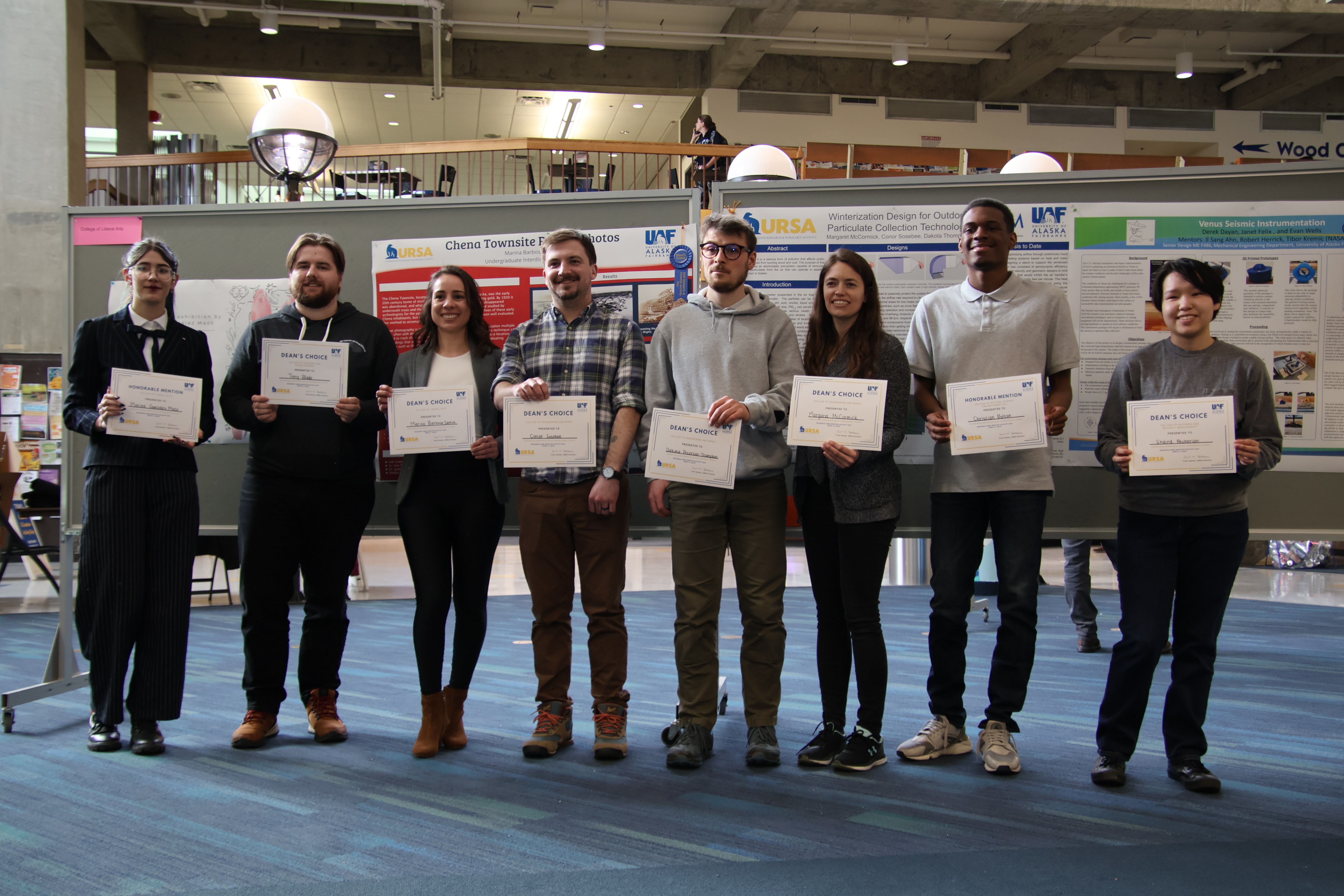 Group photo of students recognized for outstanding presentations during the 2024 Research and Creative Activity Day.
