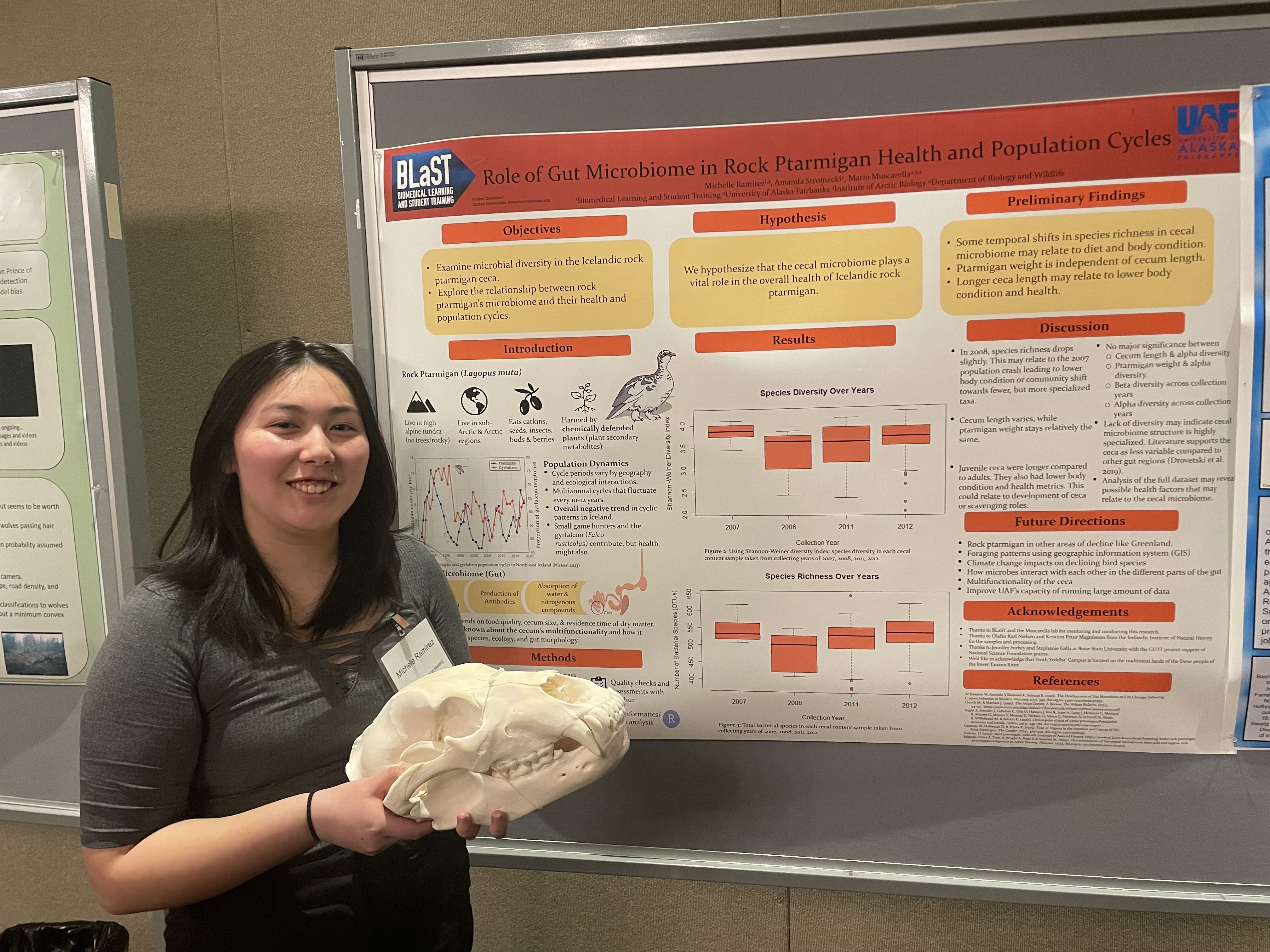 BLaST scholar presents her research at URSA UAF Research Day 2023.