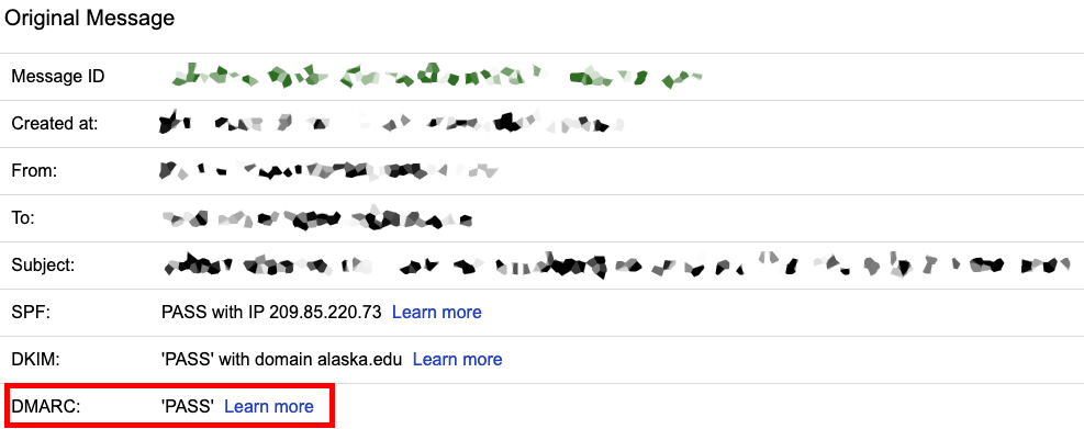 Screenshot from Gmail