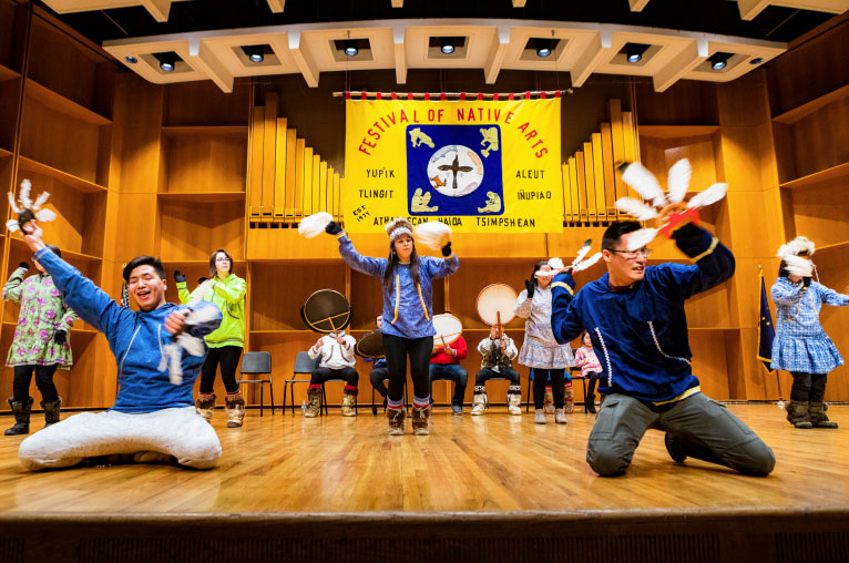 Dancers perform at the Festival of Native Arts