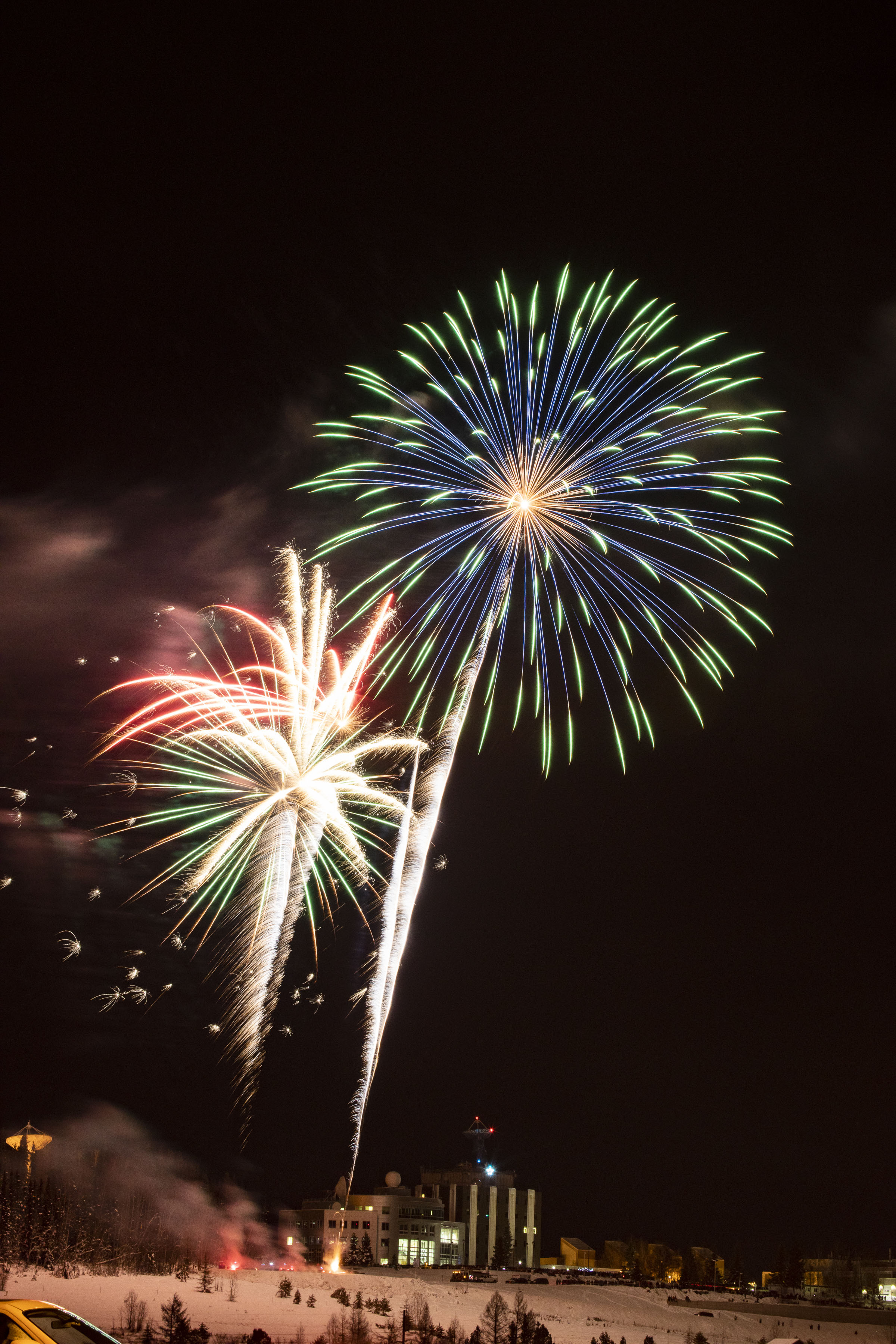 A fireworks display above UAF