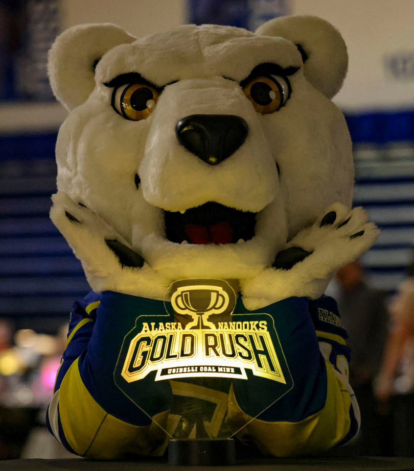 Nook mascot at the 2025 Gold Rush.