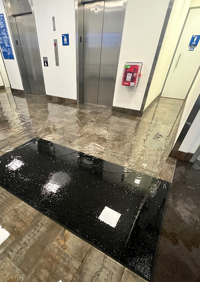 The Gruening building shortly after the flooding.