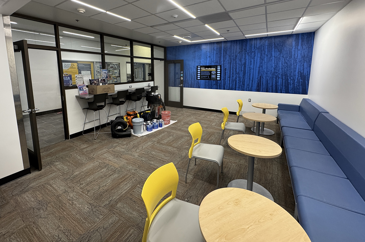 Student study lounge repairs wrap up in the Gruening building.