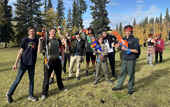 Members of the 2025 Humans vs. Zombies human resistance team.