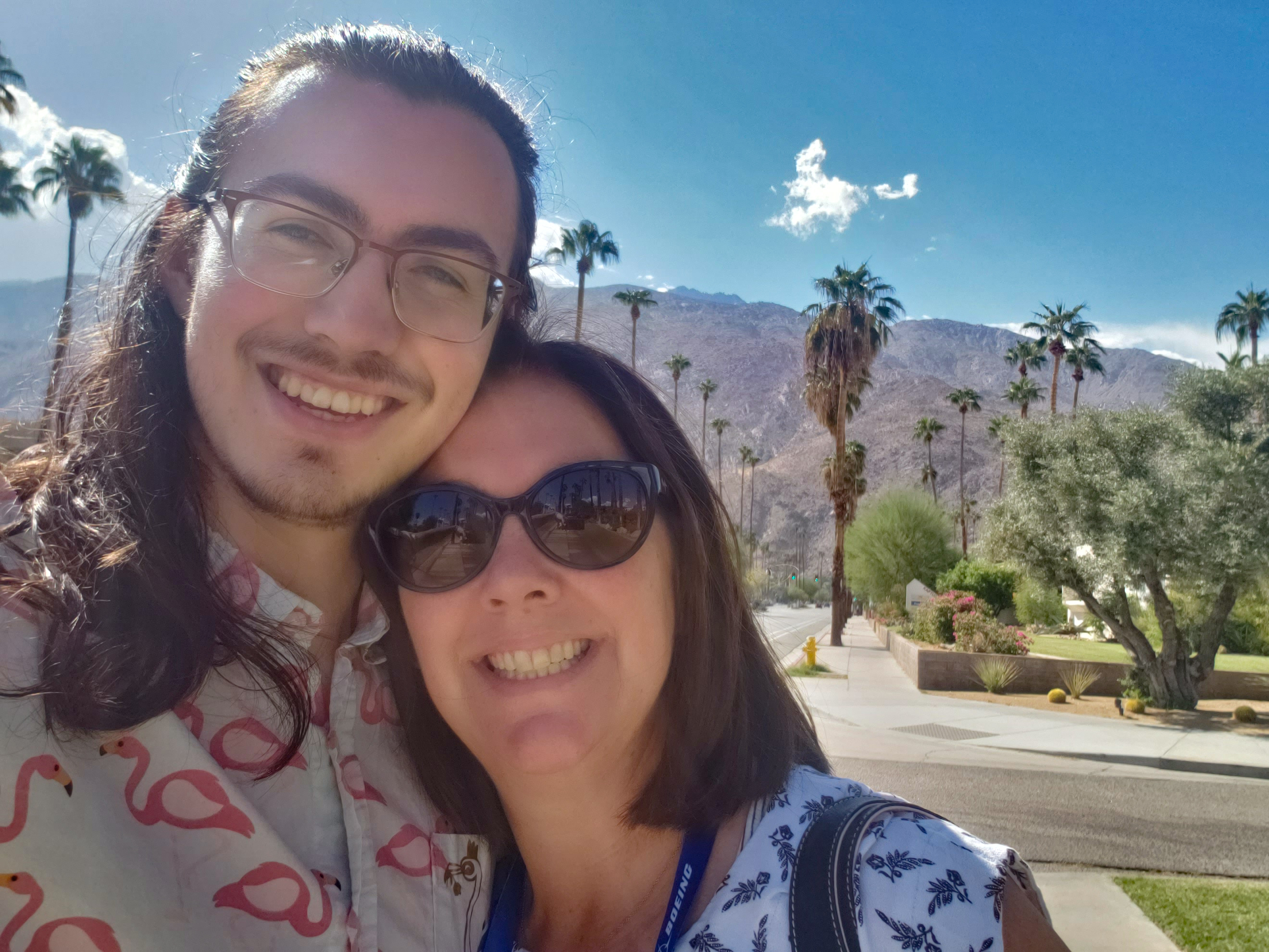 Karsten Sierra and his mother Eldri Westmoreland in Palm Springs, Calif.