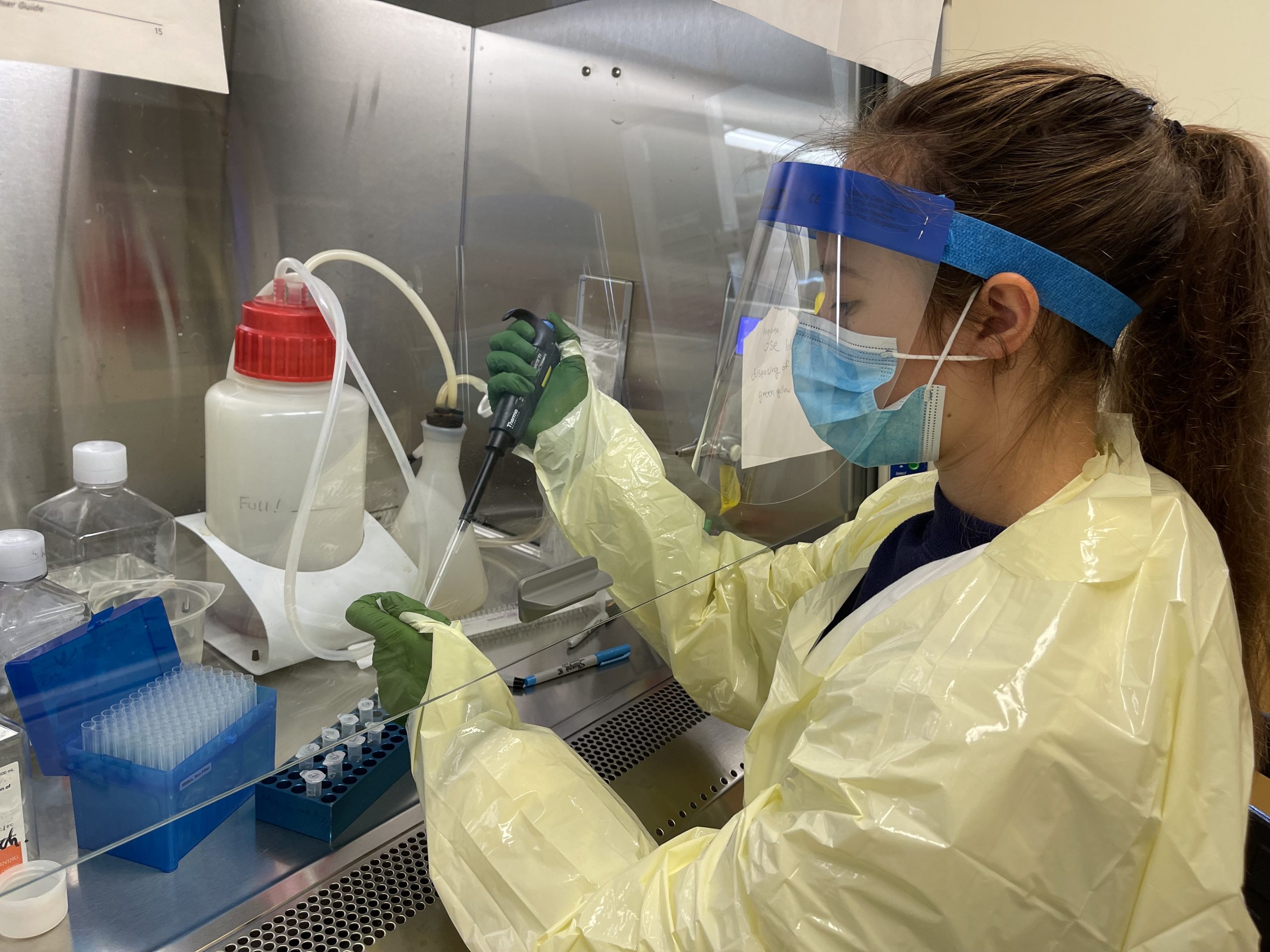A woman working in a lab