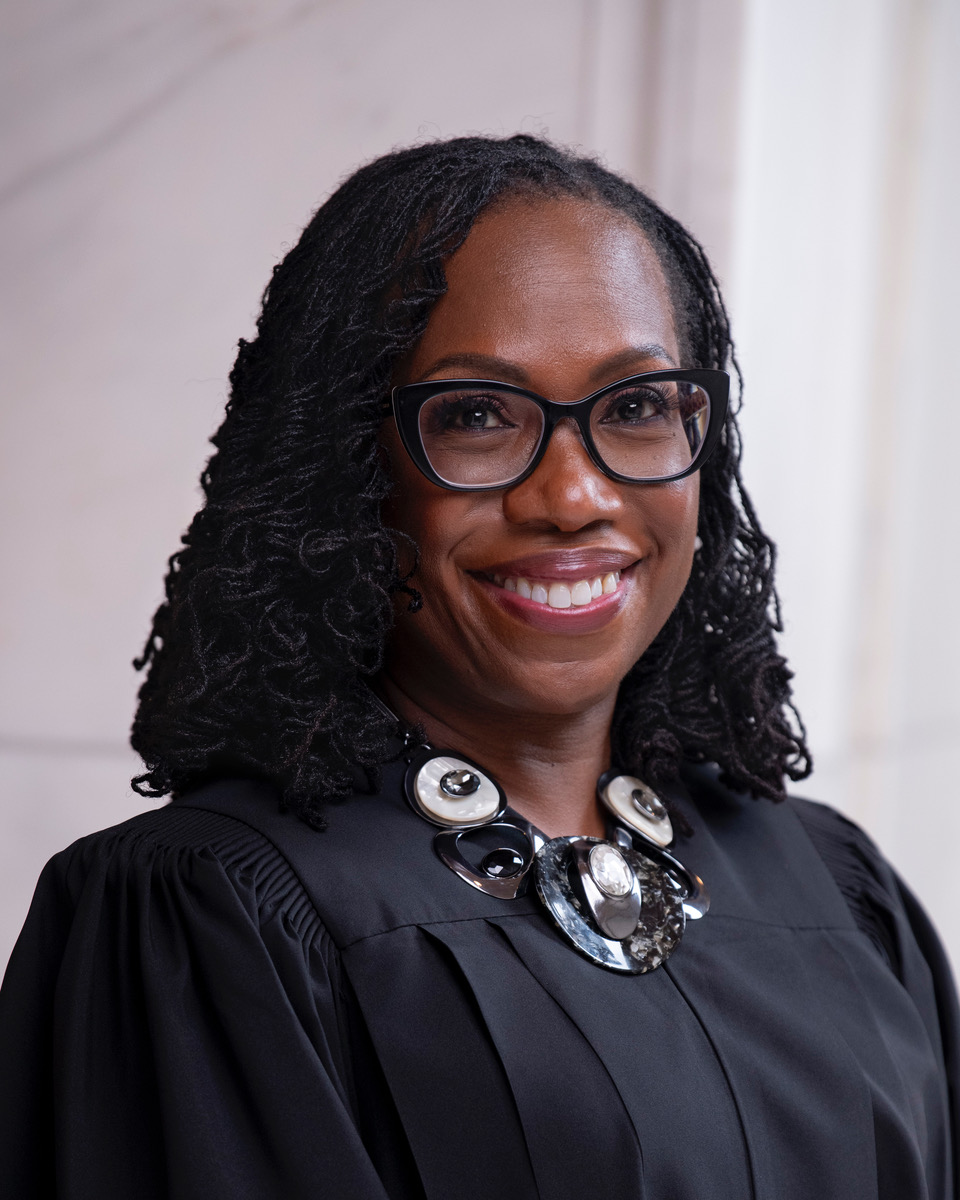 Portrait of U.S. Supreme Court Justice Ketanji Brown Jackson in her judicial robes.