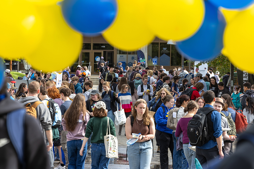 Students attend the Party in the Park in Constitution Park on the UAF campus on Aug. 28, 2025.