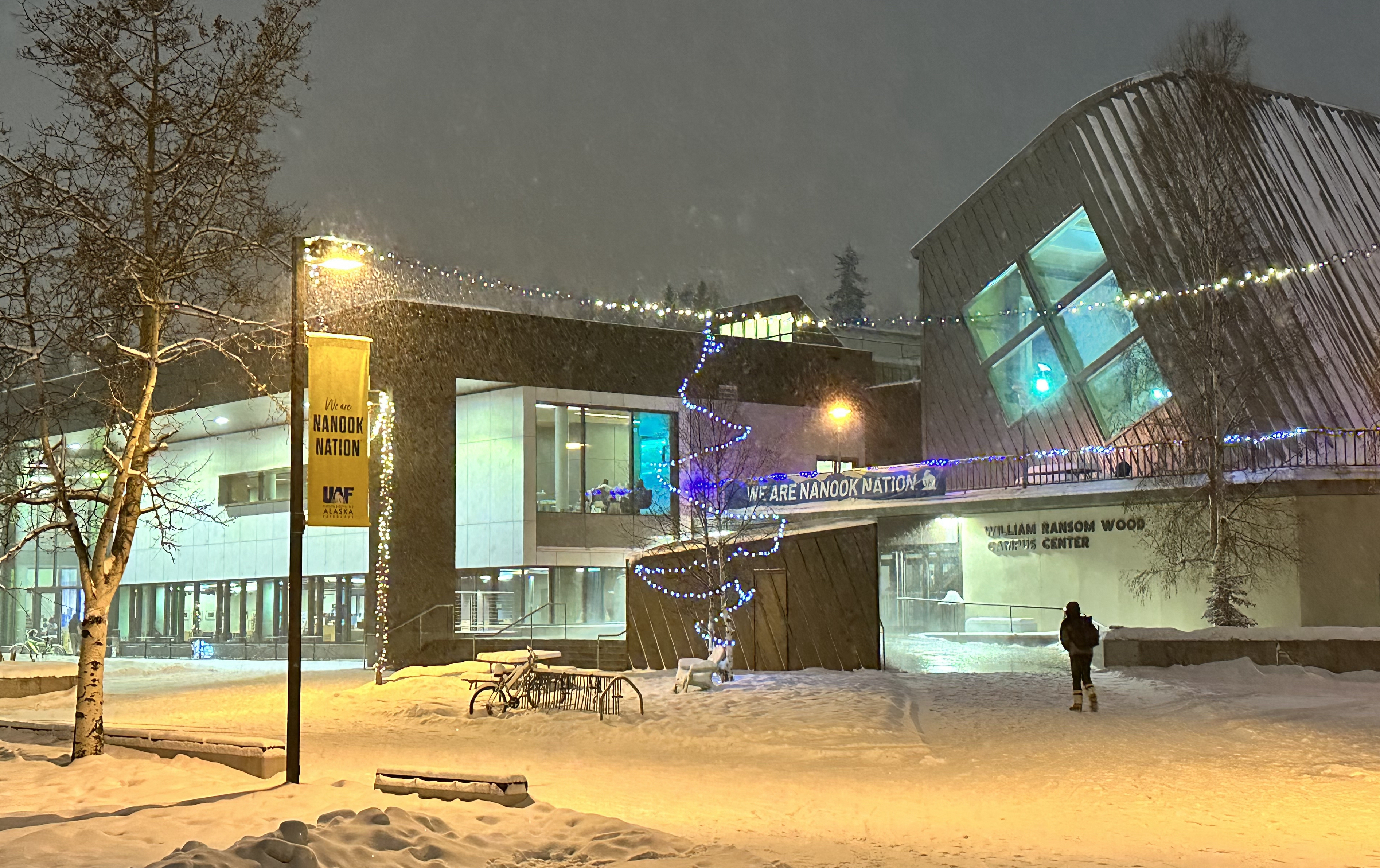 Most offices at the University of Alaska Fairbanks will close for the winter break from Dec. 23, 2023, to Jan. 2, 2024. Some offices will also close or have reduced hours Dec. 18-22 and Jan. 3-7.