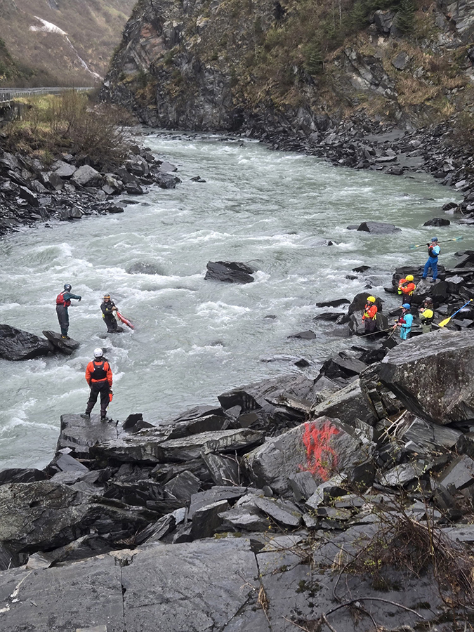 Samuel Stone teaches a swiftwater class.