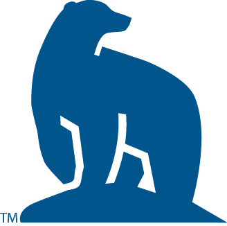UAF Nanook bear, right-facing, blue