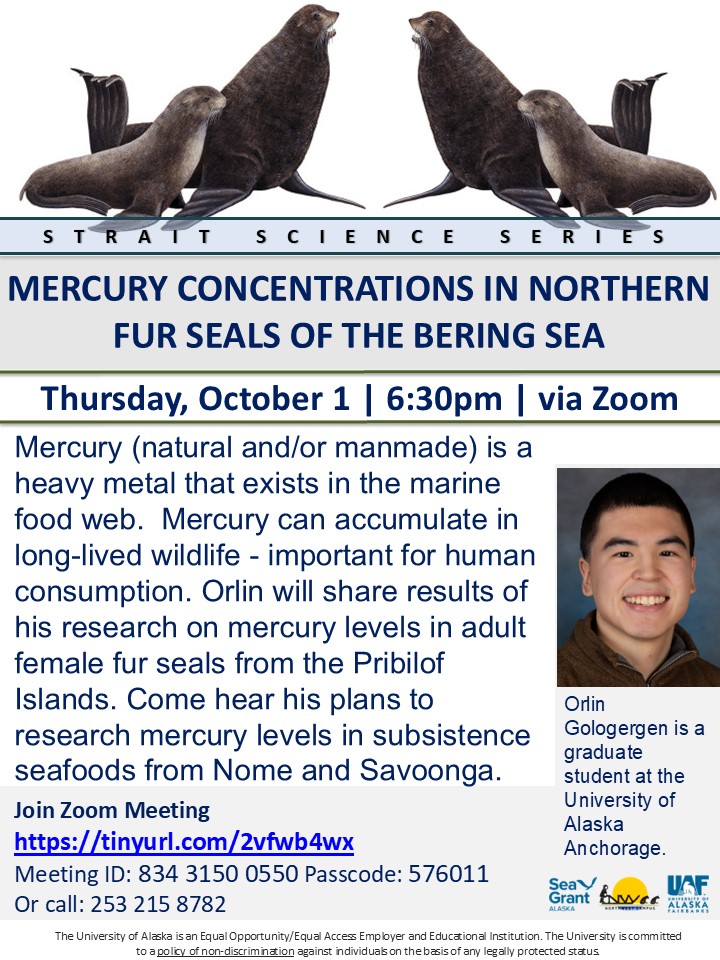 Mercury&nbsp;Concentrations in Northern Fur Seals of the Bering Sea Flyer