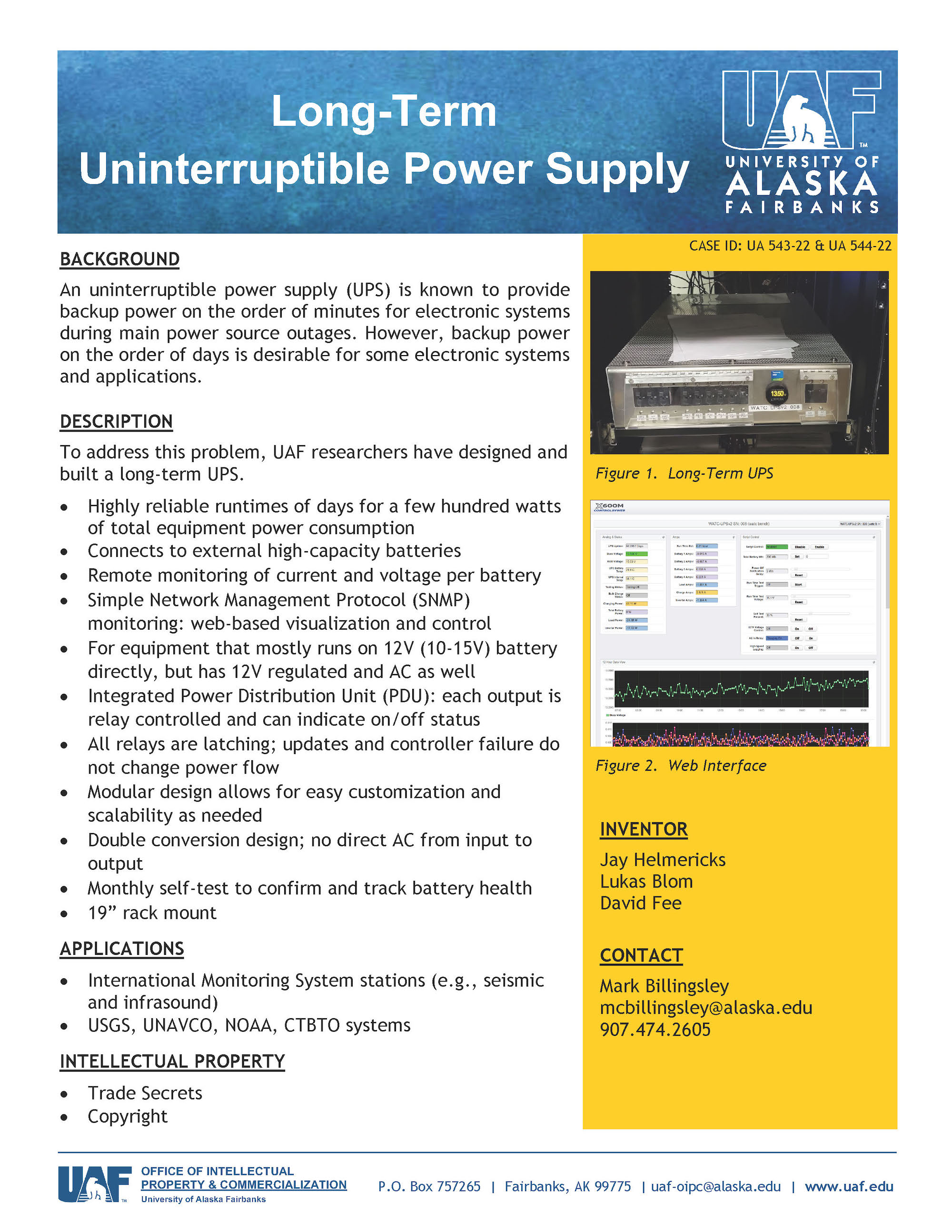 UAF Technology - Long-Term Uninterruptible Power Supply