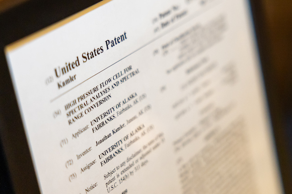 close up of patent