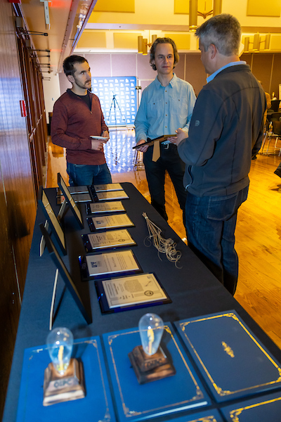 Mingling at the award table 2