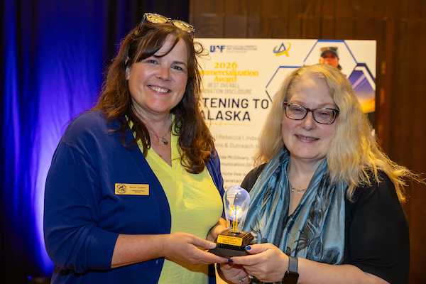Becky and Lynda with award