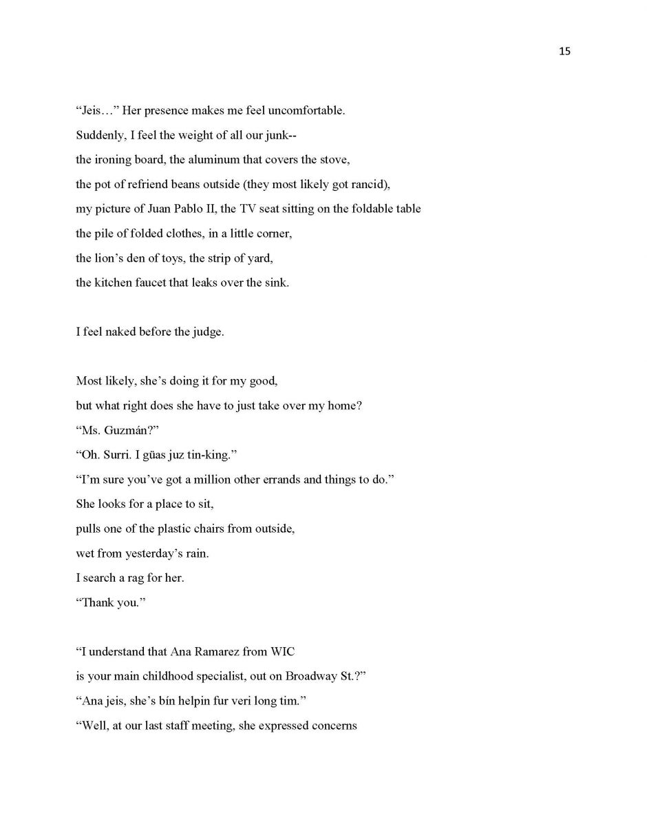 page 15, translation of 13 Ways of Looking at a Paloma Negra