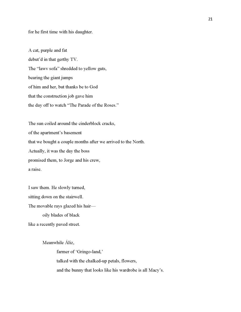 page 21, translation of 13 Ways of Looking at a Paloma Negra