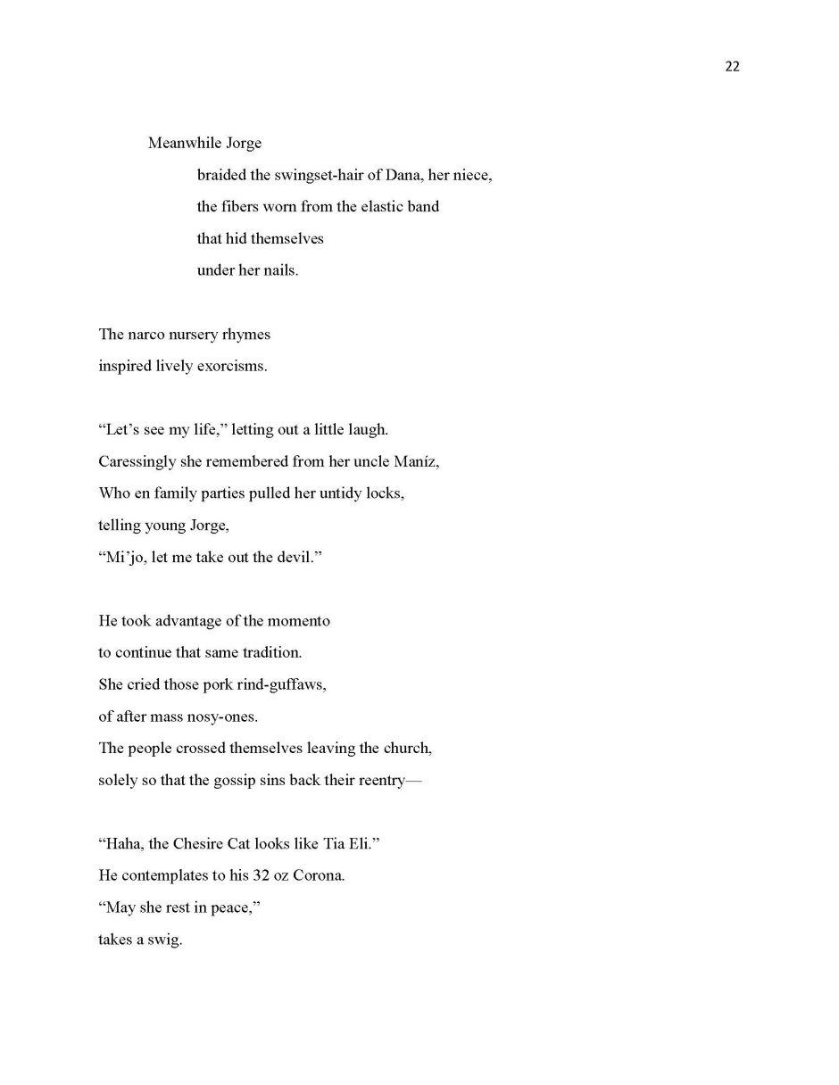 page 22, translation of 13 Ways of Looking at a Paloma Negra