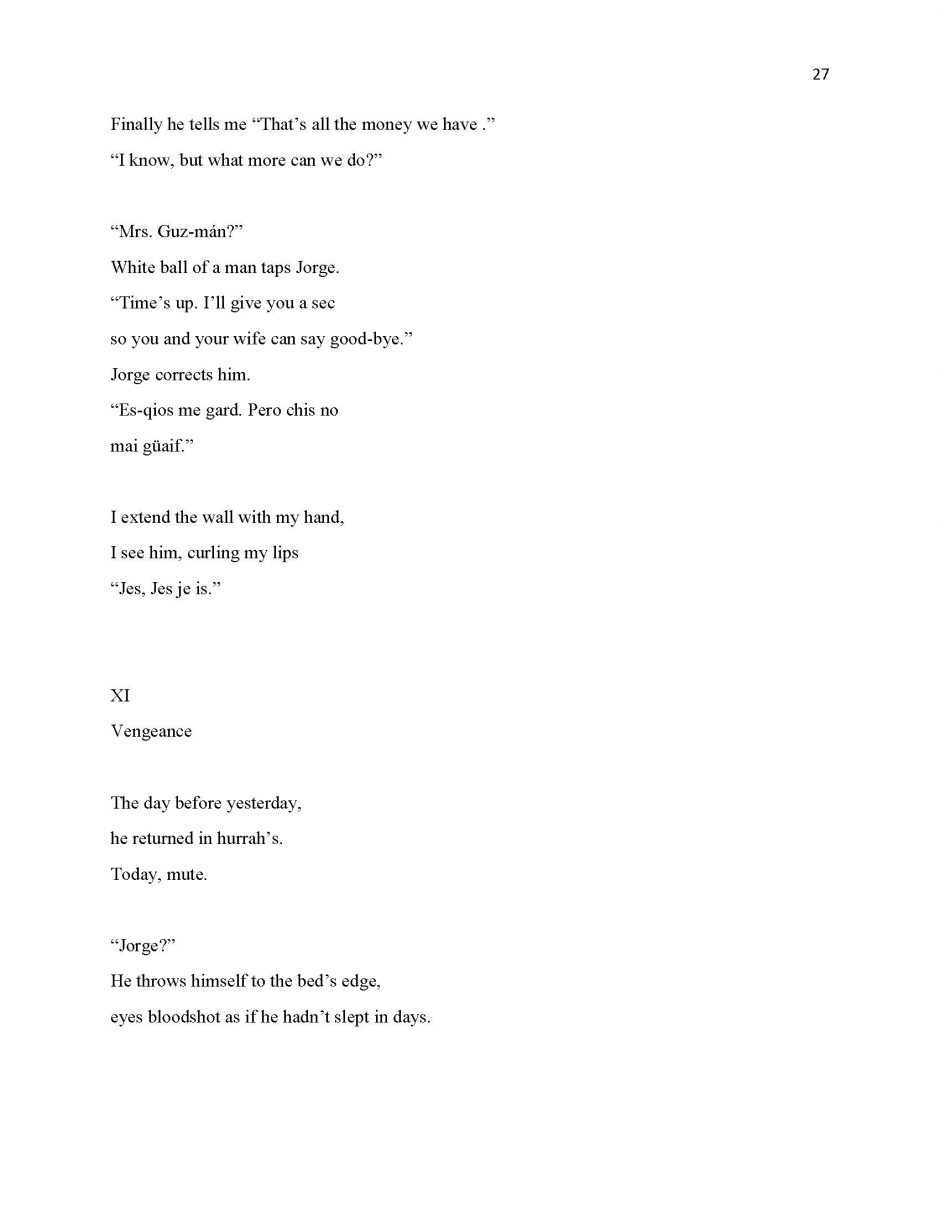 page 27, translation of 13 Ways of Looking at a Paloma Negra