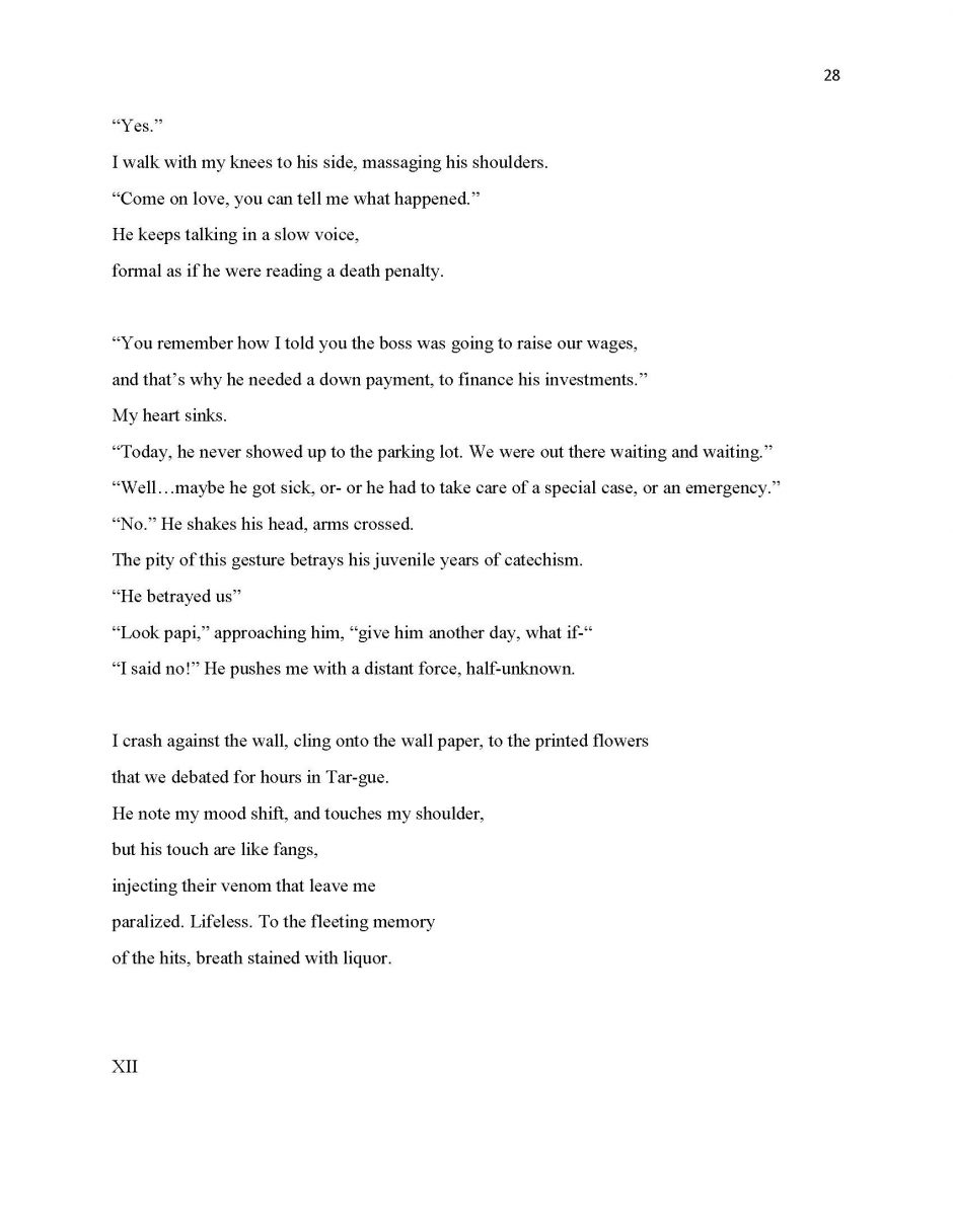 page 28, translation of 13 Ways of Looking at a Paloma Negra