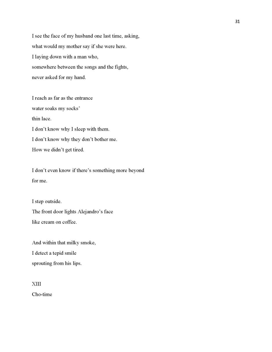 page 31, translation of 13 Ways of Looking at a Paloma Negra