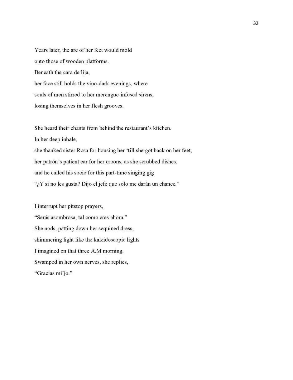 page 32, translation of 13 Ways of Looking at a Paloma Negra