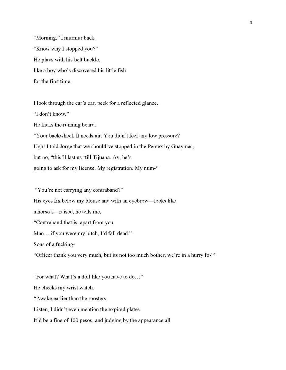 page 4, translation of 13 Ways of Looking at a Paloma Negra