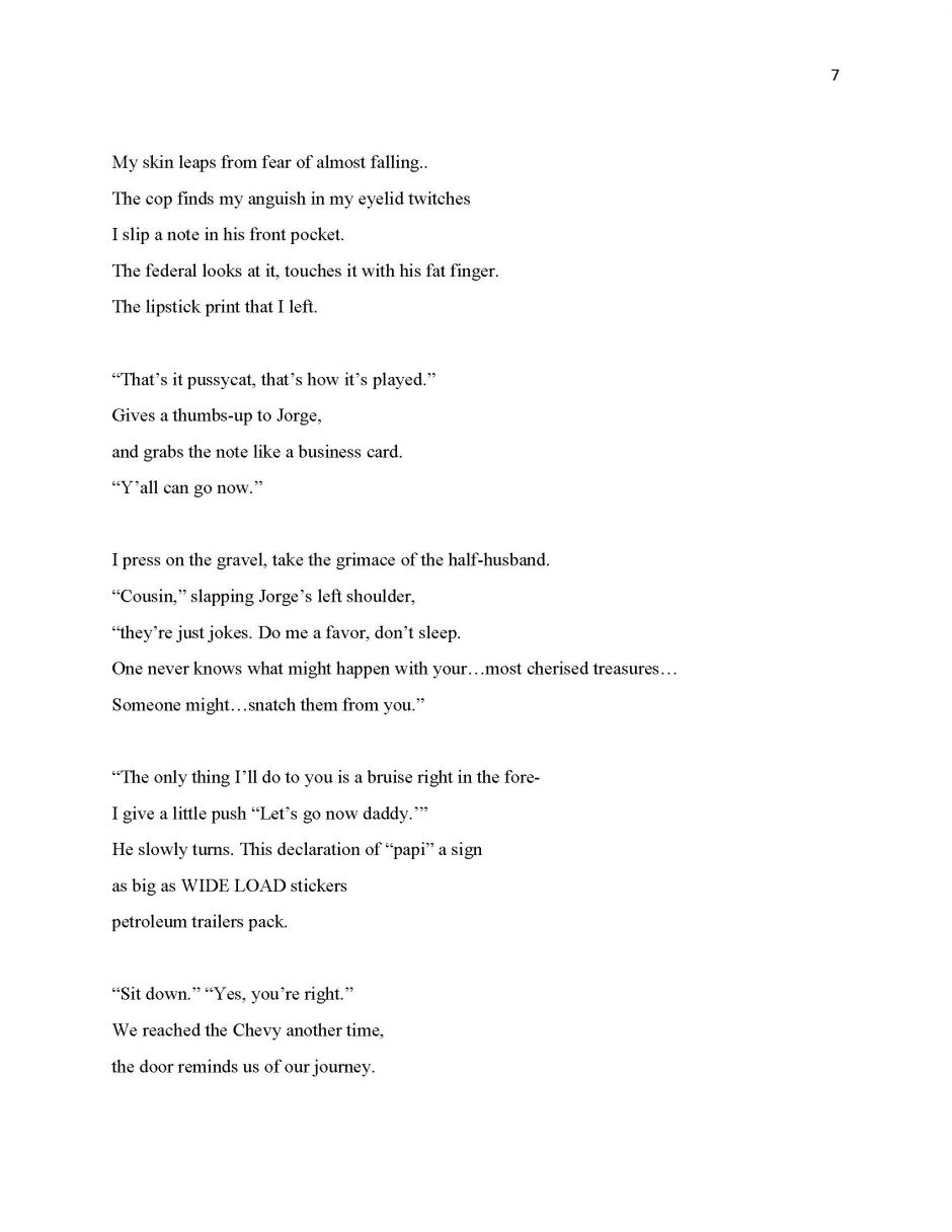 page 7, translation of 13 Ways of Looking at a Paloma Negra