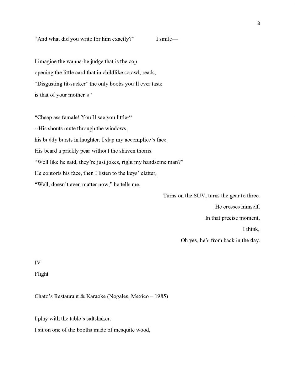 page 8, translation of 13 Ways of Looking at a Paloma Negra