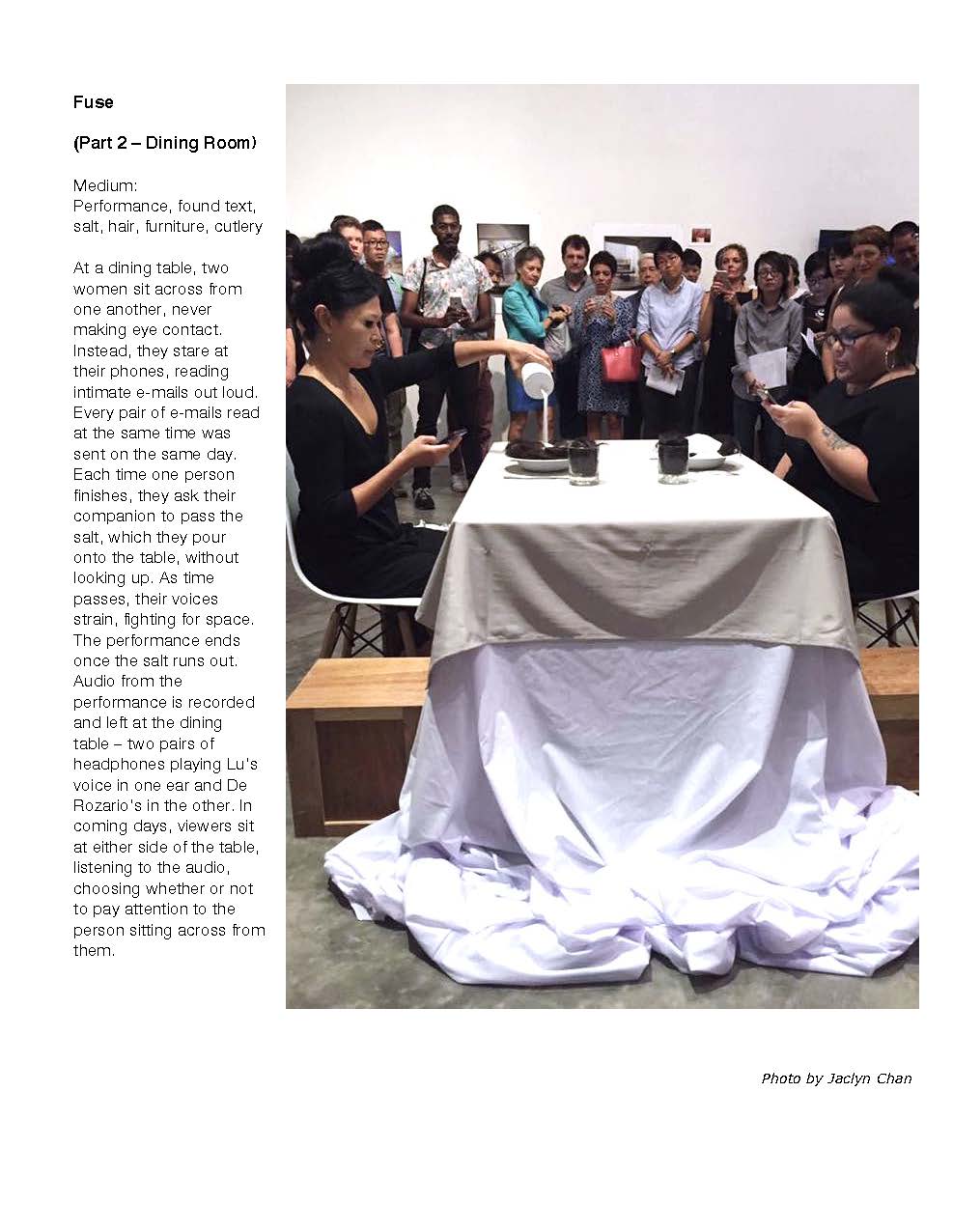 Fuse, part 2, image from the dining room where two people sit at a table on their phones while pouring salt on their food