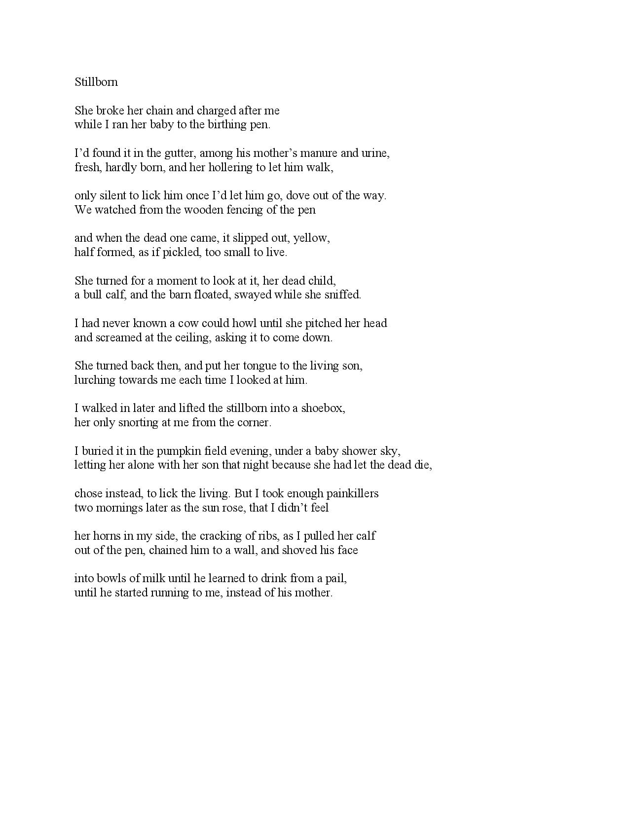 Stillborn Formatted poem