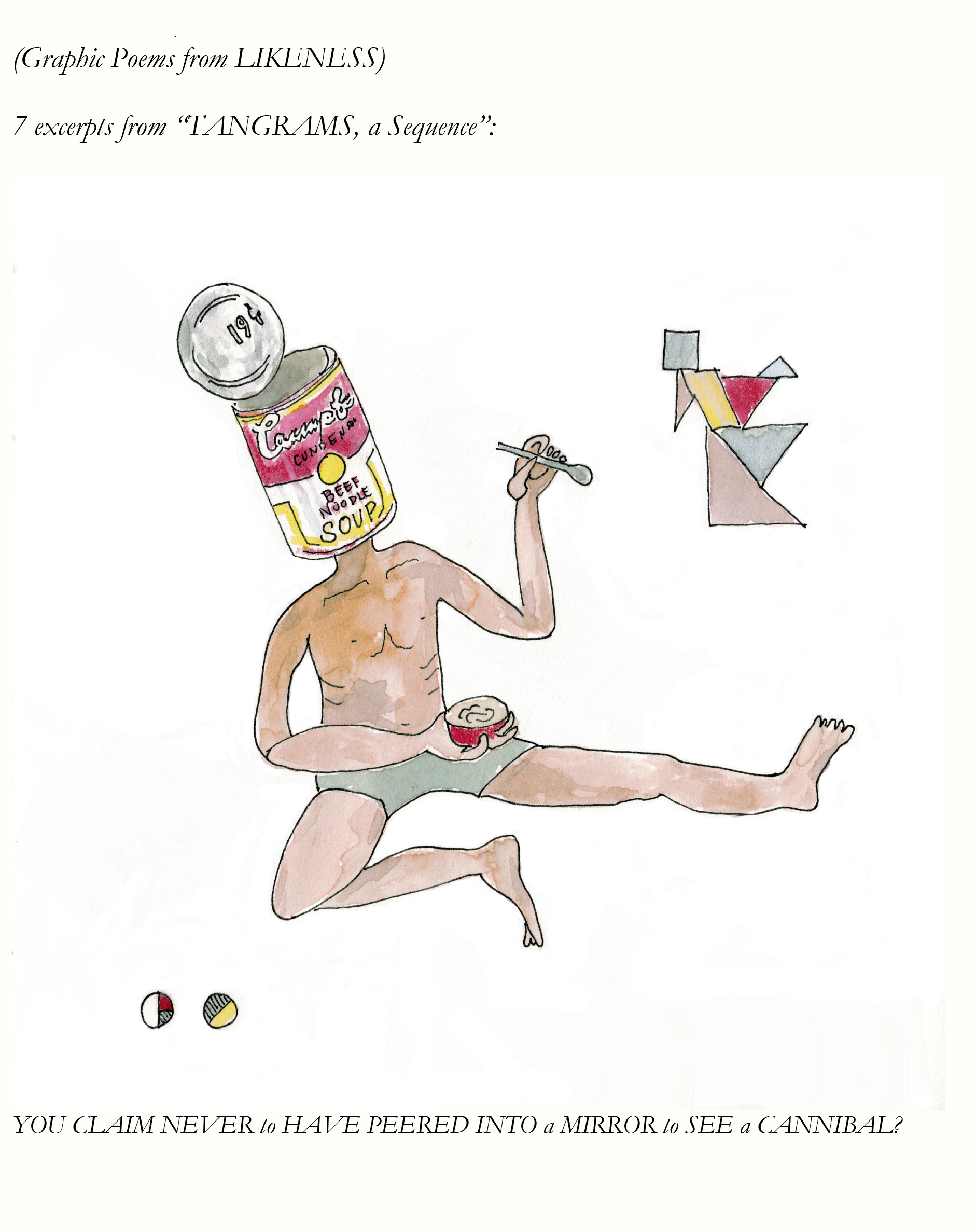 Tangrams Man with chicken noondle soup can for a head