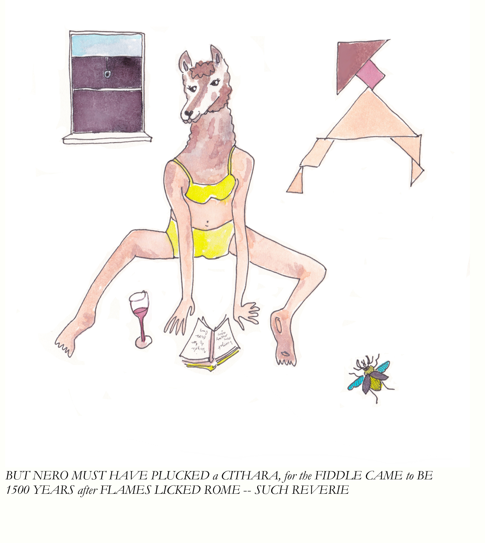 Tangrams Woman with alpaca head