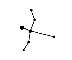 Black line drawing of the constellation Cygnus