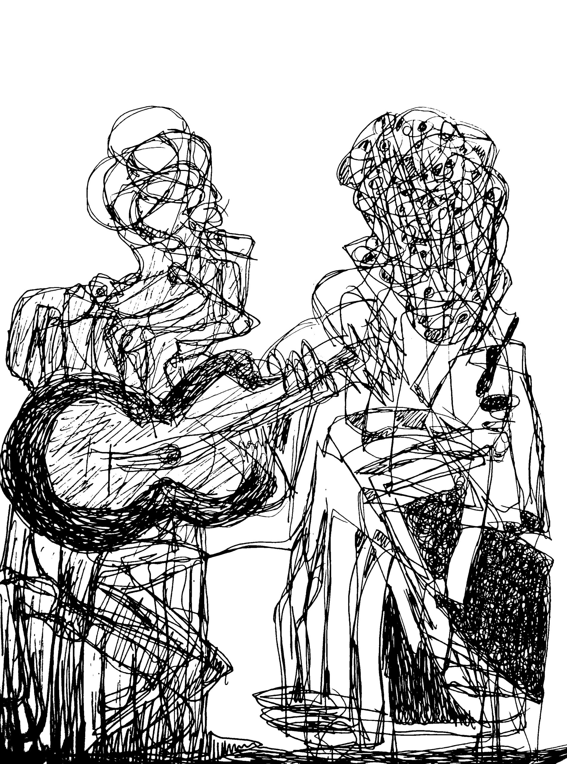 Line drawing of two people by by David Swartz from Online Issue 43.2