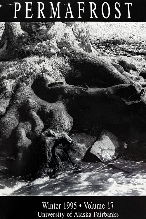 Black and white photo of a giant tree root