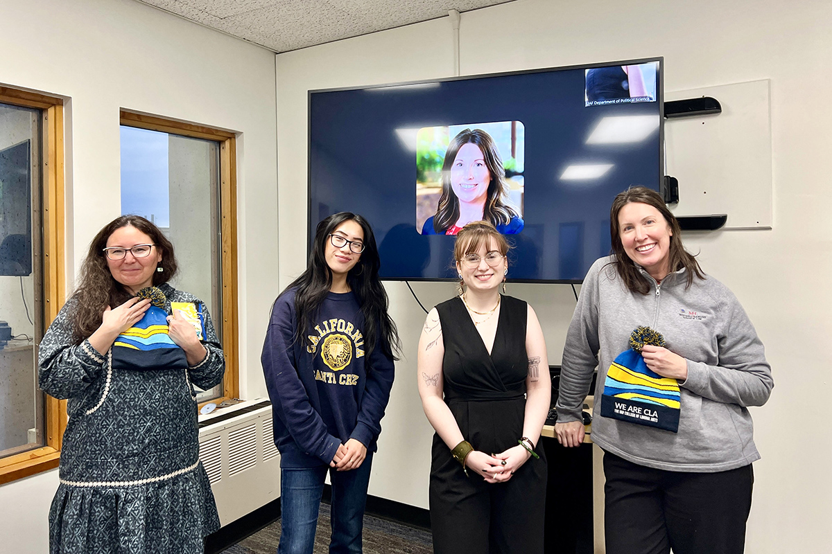 Mitchell Hamline School of Law's Attorney Julie Olmsted (far right) talks to the UAF Pre-Law Club about attending law school Oct. 10th, 2024. UAF Photo by Carol Gray