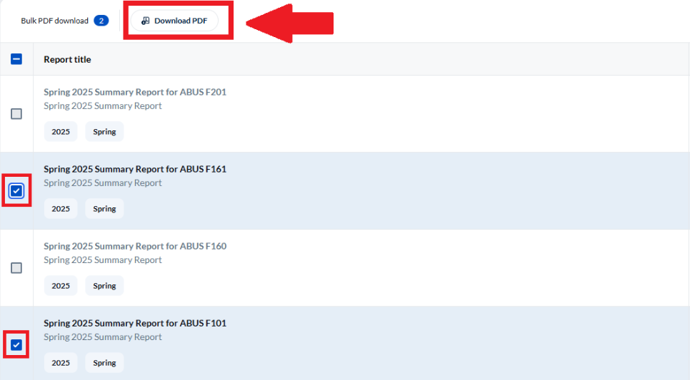 download reports button
